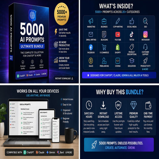 5000 AI PROMPTS™ | Premium ChatGPT Prompt Bundle